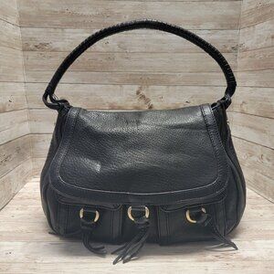 Antonio Melani Hobo Magnetic Flap Shoulder Bag with Tassels
